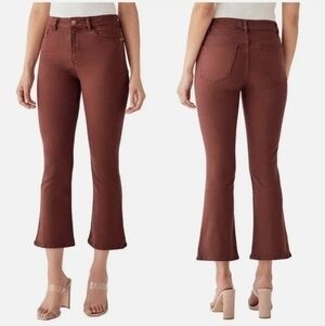 DL 1961 Bridget Cropped High Rise Instasculpt Bootcut in Redwood
